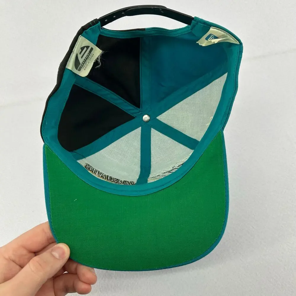 90s Jacksonville Jaguars Banned Logo Eastport Tri Panel Wrap Around SnapBack hat